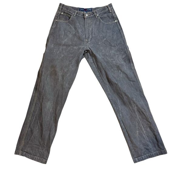 VTG Phat Farm Jeans Mens Phat Farmers Stone Washed Charcoal Tan Stitch 32/34 - Picture 2 of 11